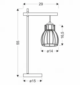Čierna košová stolová lampa Bernita