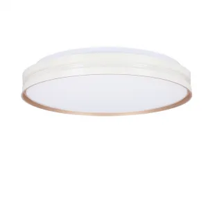 Stropná lampa Montana, plafón, biela+zlatá, 24W, LED, 40cm, biele tienidlo