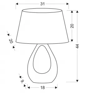 Béžovo-biela keramická pracovná lampa Romano