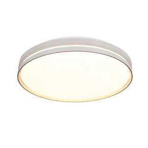 Stropná lampa Montana, plafón, biela+zlatá, 24W, LED, 40cm, biele tienidlo