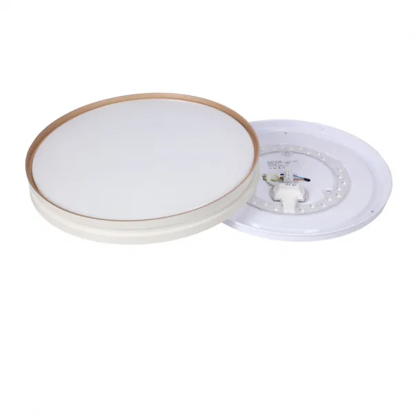 Stropná lampa Montana, plafón, biela+zlatá, 24W, LED, 40cm, biele tienidlo