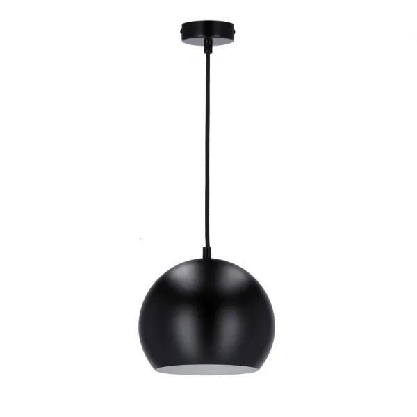 Závesná lampa čierna E27 kov/drevo Flen Ledea