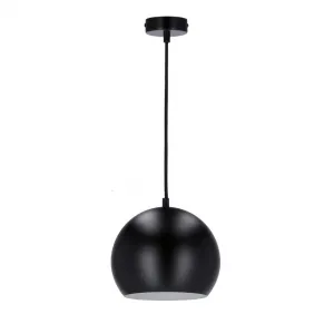 Závesná lampa čierna E27 kov/drevo Flen Ledea