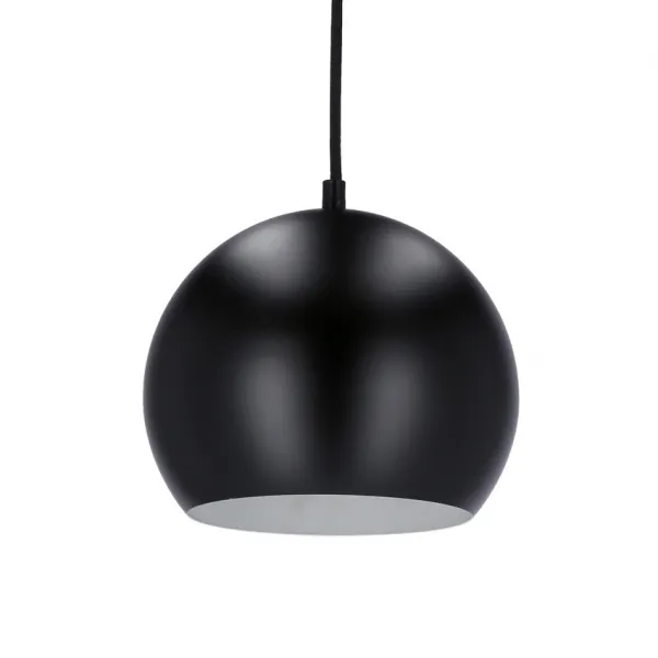 Závesná lampa čierna E27 kov/drevo Flen Ledea