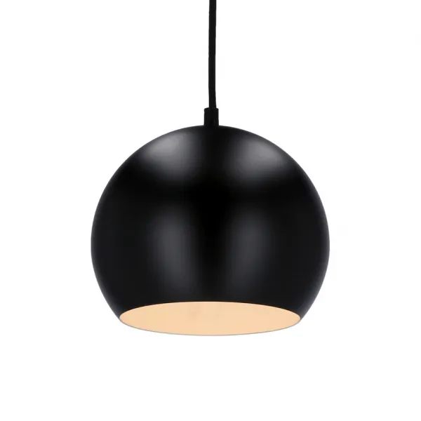 Závesná lampa čierna E27 kov/drevo Flen Ledea