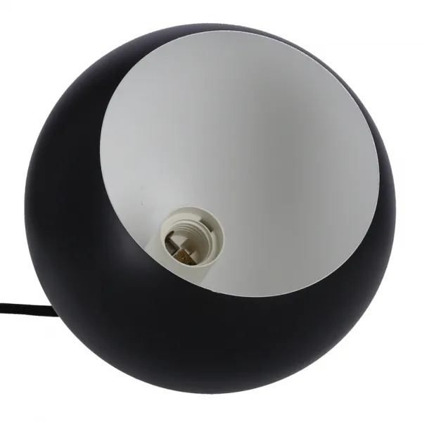 Závesná lampa čierna E27 kov/drevo Flen Ledea