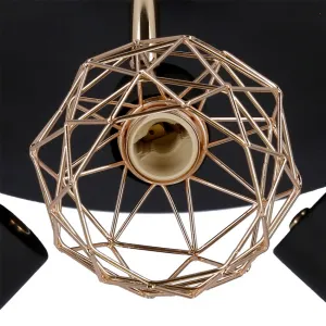 Stropná lampa, čierna, medené tienidlo, Acrobat