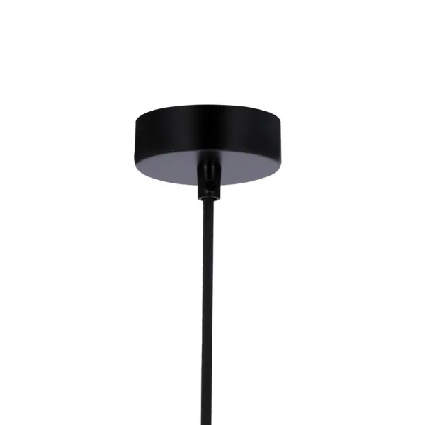 Závesná lampa čierna E27 kov/drevo Flen Ledea
