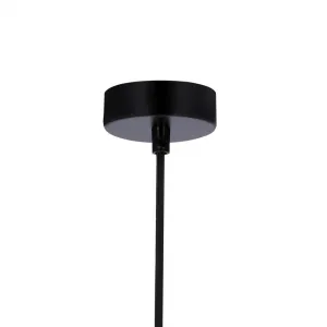 Závesná lampa čierna E27 kov/drevo Flen Ledea