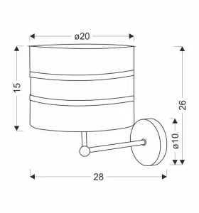 Nástenná lampa Andy, čierna, 1x40W, tienidlo E27, biela + zlatá