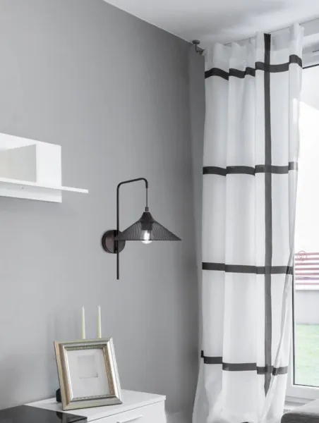 Čierna kovová nástenná lampa E27 Kiruna Ledea