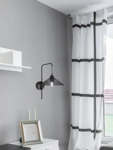 Čierna kovová nástenná lampa E27 Kiruna Ledea