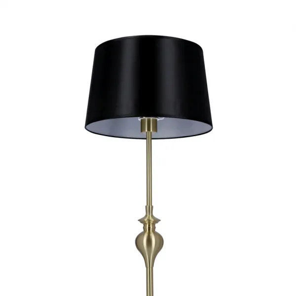 Stojacia lampa Prima gold, saténovo zlatá, E27, čierna