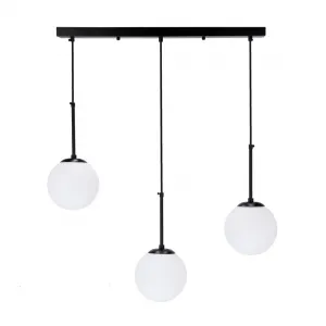 Závesná lampa Pompei čierna 3X40W E27 biele tienidlo