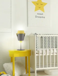 Stolová lampa sivo-žltá s vypínačom Falun LEDEA