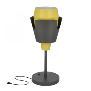 Stolová lampa sivo-žltá s vypínačom Falun LEDEA