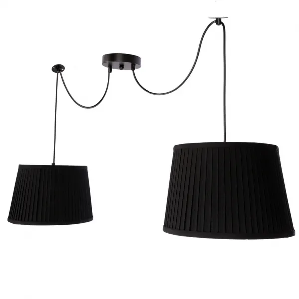 Závesná lampa Gillo čierna 2X40W E27 tienidlo čierne