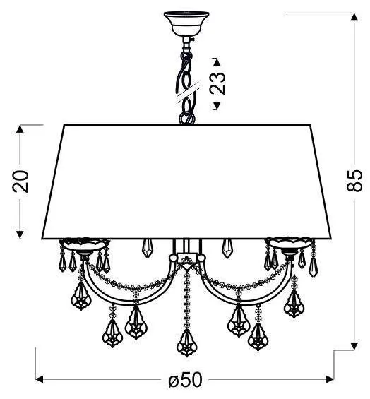 ZÁVESNÁ STROPNÁ LAMPA Malva