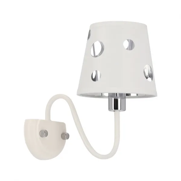 Nástenná lampa Batley Ledea s otvormi v bielej farbe