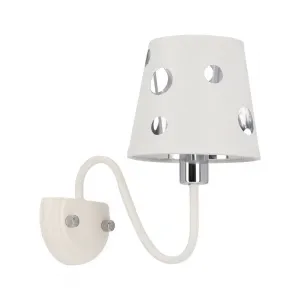Nástenná lampa Batley Ledea s otvormi v bielej farbe