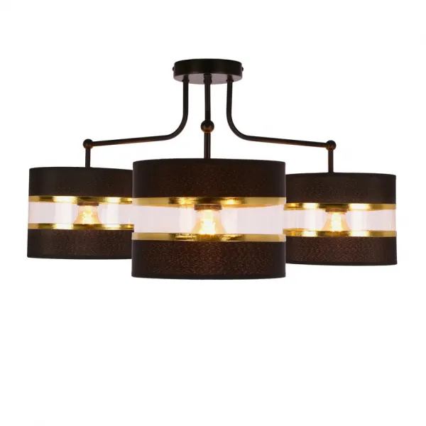 Závesná lampa Andy čierna e27 Tienidlo čierne+zlaté