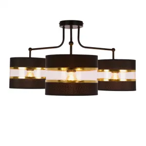 Závesná lampa Andy čierna e27 Tienidlo čierne+zlaté