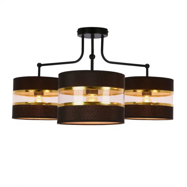 Závesná lampa Andy čierna e27 Tienidlo čierne+zlaté