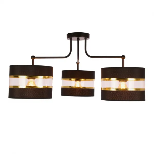 Závesná lampa Andy čierna e27 Tienidlo čierne+zlaté