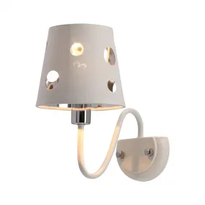 Nástenná lampa Batley Ledea s otvormi v bielej farbe