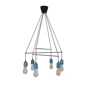 Závesná lampa Vider čierna 6x40W e27