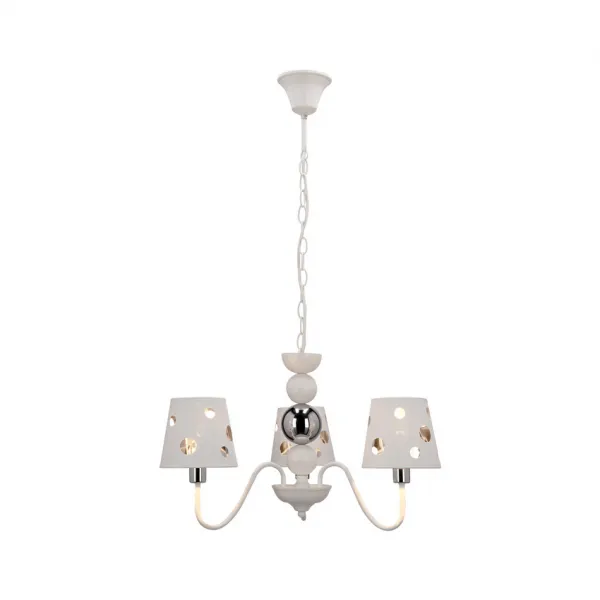 Biely luster závesná lampa 3xE14 Batley Ledea