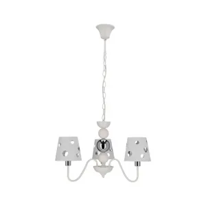 Biely luster závesná lampa 3xE14 Batley Ledea
