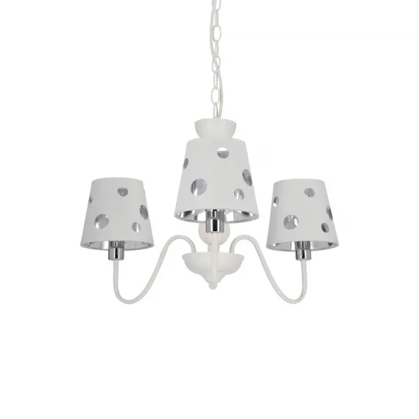 Biely luster závesná lampa 3xE14 Batley Ledea