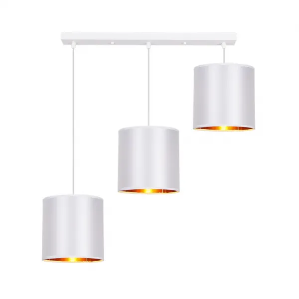 Závesná lampa biely pásik 3xE27 Atlanta