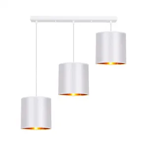 Závesná lampa biely pásik 3xE27 Atlanta