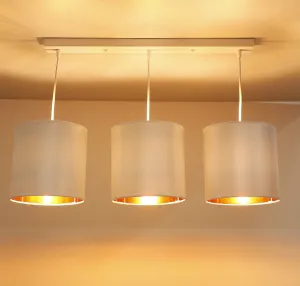 Závesná lampa biely pásik 3xE27 Atlanta