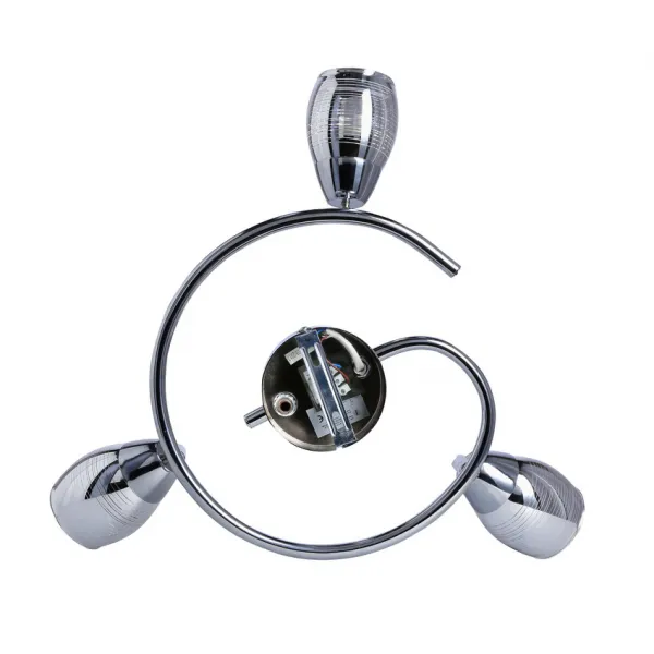 Nástenná špirálová lampa 3X10W E14 LED chróm MILTON
