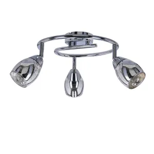 Nástenná špirálová lampa 3X10W E14 LED chróm MILTON