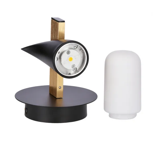 Nástenná lampa čierna LED 5,4 W 20 cm Sakai Ledea