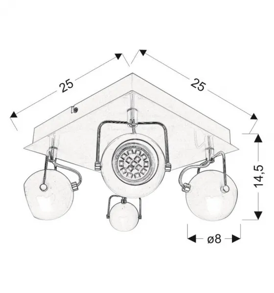 Stropná lampa 4xGU10 TONY biela