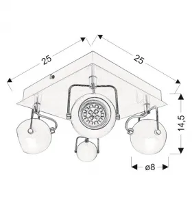Stropná lampa 4xGU10 TONY biela