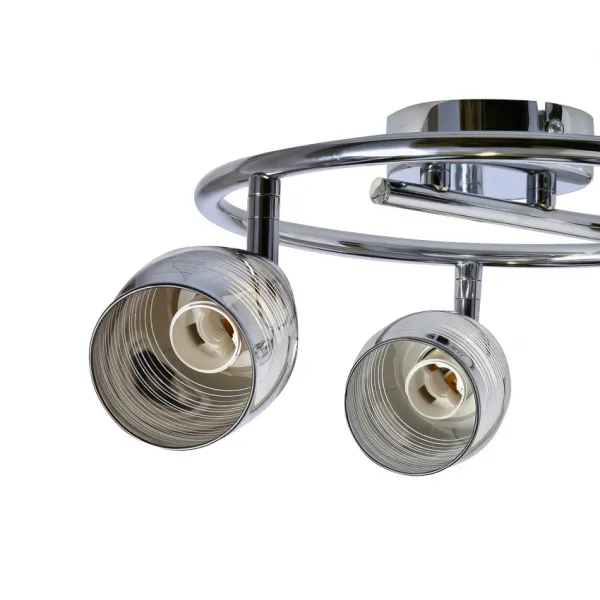 Nástenná špirálová lampa 3X10W E14 LED chróm MILTON