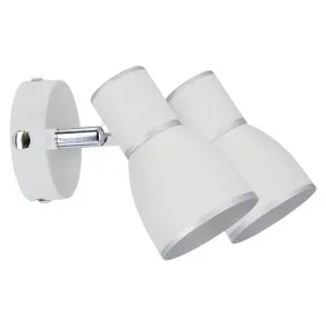 Nástenná lampa 2X40W E14 biela/chrómová FIDO