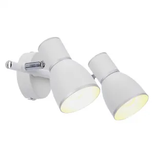 Nástenná lampa 2X40W E14 biela/chrómová FIDO