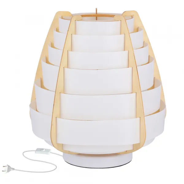 Stolová lampa béžová drevo+plast Nagoja Ledea
