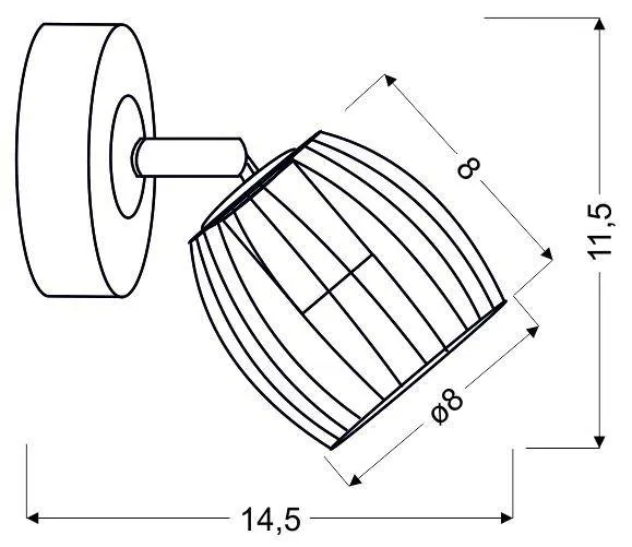 Nástenná lampa 1X3W LED GU10 matná čierna+saténová ZONK
