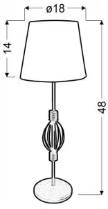 Rozeta E14 Ab. Stolová lampa. Oranžová