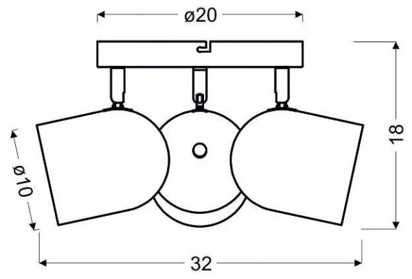 Stropná lampa 3xE27 32cm biela AZURO