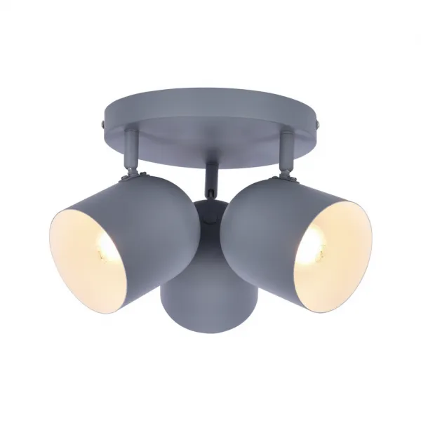Stropná lampa 3xE27 sivá 32cm AZURO