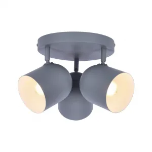 Stropná lampa 3xE27 sivá 32cm AZURO